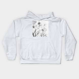 Grey floral Art Kids Hoodie